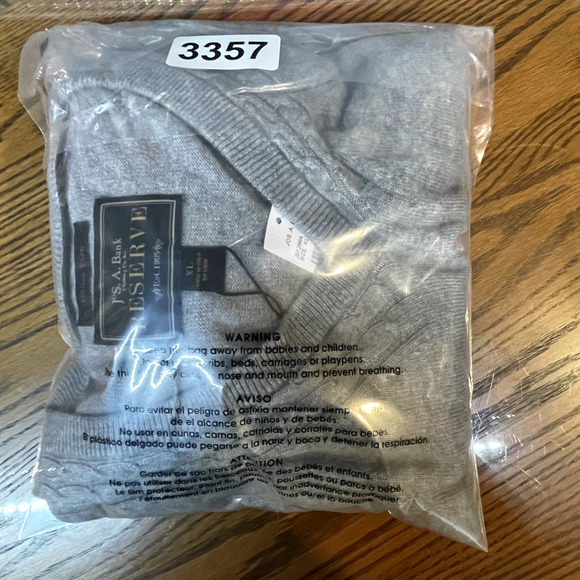 Joseph A Bank Sweater Mens Extra Large Gray Reserve Italian Yarn Cashmere Wool - Picture 13 of 13